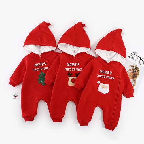 圣诞节热卖鹿婴儿连体裤连身裤幼儿童装欧洲风格可爱的婴儿圣诞服装